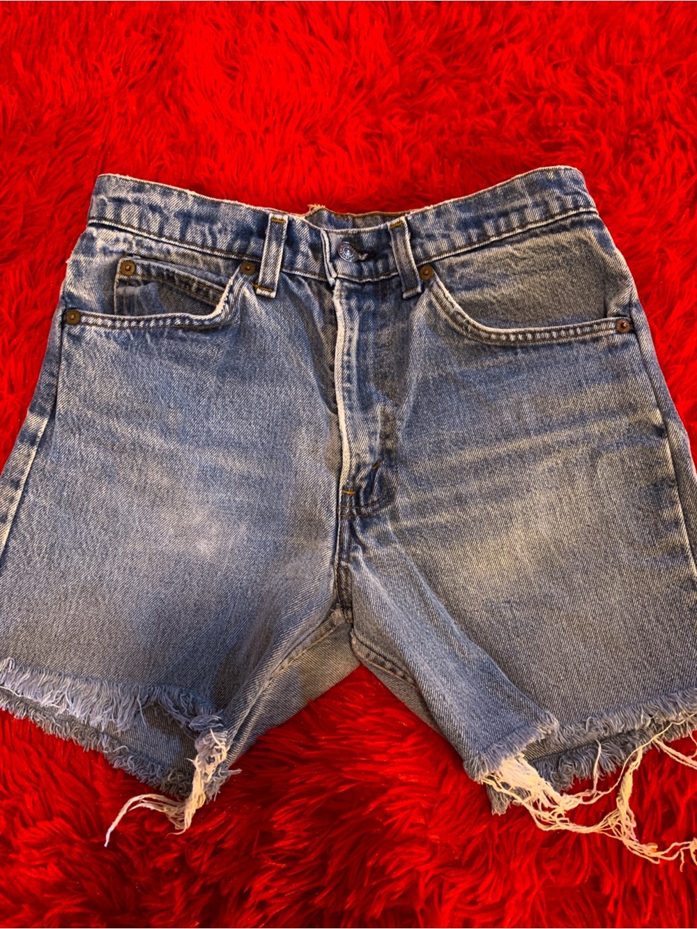Levi's Light Blue Distressed Denim Shorts 100% Authentic